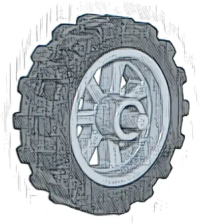 Wheel 15mm D. x 6mm City Motorcycle with Black Tire 21mm D. x 6mm City Motorcycle (50862 / 50861)