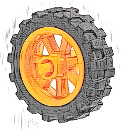 Wheel 15mm D. x 6mm City Motorcycle with Black Tire 21mm D. x 6mm City Motorcycle (50862 / 50861)