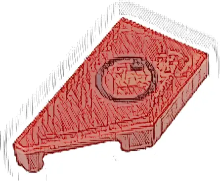 Tile, Modified 1 x 2 Wedge Left with Dark Red Circle Pattern (Sticker) - Set 76934