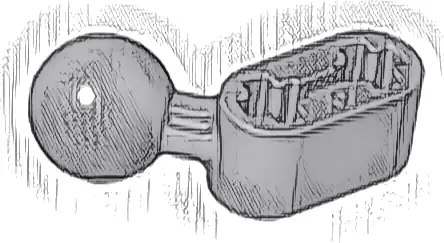 Technic, Liftarm, Modified Ball Joint Angled 1 x 2