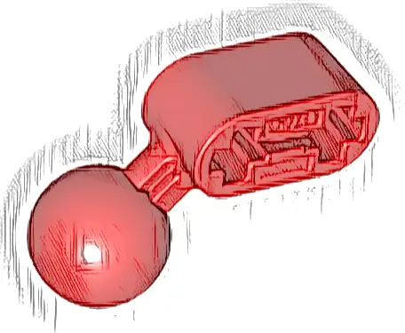 Technic, Liftarm, Modified Ball Joint Angled 1 x 2