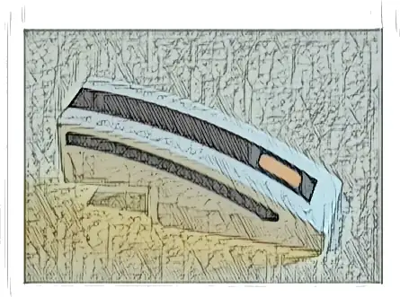 Slope, Curved 3 x 1 with Black Lines and Small Orange Rectangle Pattern Model Right Side (Stickers) - Set 75895