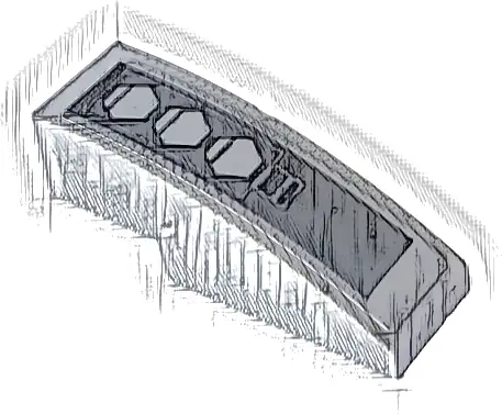 Slope, Curved 3 x 1 with Light Bluish Gray Hexagons and Lines on Black Background Pattern Model Right Side (Sticker) - Set 75324