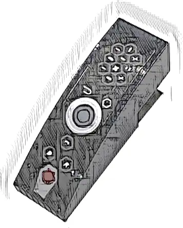 Slope, Curved 3 x 1 with Control Panel, White and Silver Hexagonal Buttons and Honeycomb Keypad Pattern (Sticker) - Set 76907