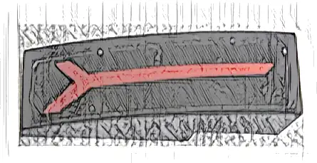 Slope, Curved 3 x 1 with Red Lamborghini Huracán Tecnica Taillight, Red Line with Forked End Pattern Model Left Side (Sticker) - Set 42161