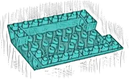 Slope, Inverted 45 6 x 8 Double with 4 Holes and 4 Pin Holes