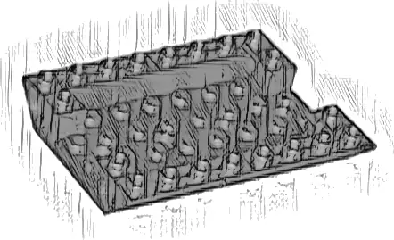 Slope, Inverted 45 6 x 8 Double with 4 Holes and 4 Pin Holes
