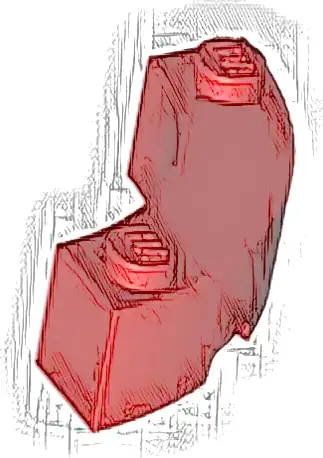 Brick, Round Corner 3 x 3 Macaroni with 2 Studs