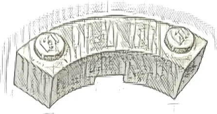 Brick, Round Corner 3 x 3 Macaroni with 2 Studs