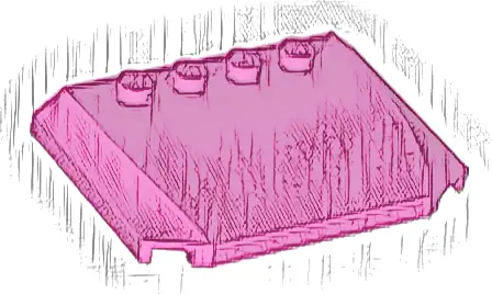 Wedge 4 x 6 x 2/3 Triple Curved