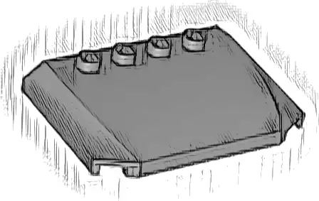 Wedge 4 x 6 x 2/3 Triple Curved