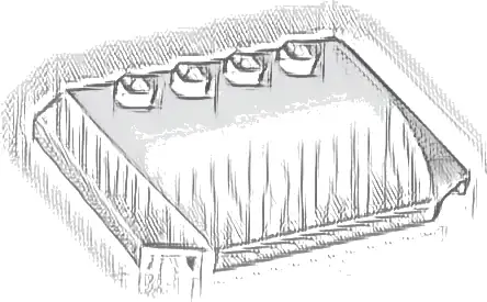 Wedge 4 x 6 x 2/3 Triple Curved