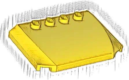 Wedge 4 x 6 x 2/3 Triple Curved