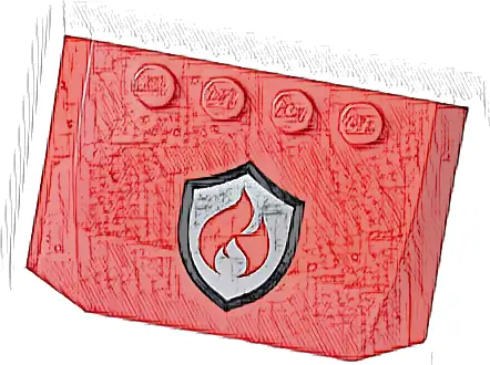 Wedge 4 x 6 x 2/3 Triple Curved with Black and Silver Fire Logo Badge Pattern