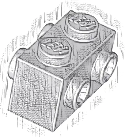 Brick, Modified 1 x 2 with Studs on 2 Sides