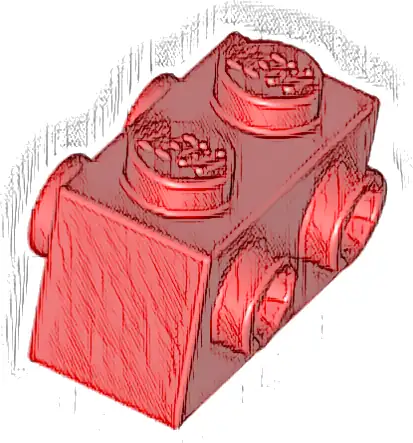 Brick, Modified 1 x 2 with Studs on 2 Sides