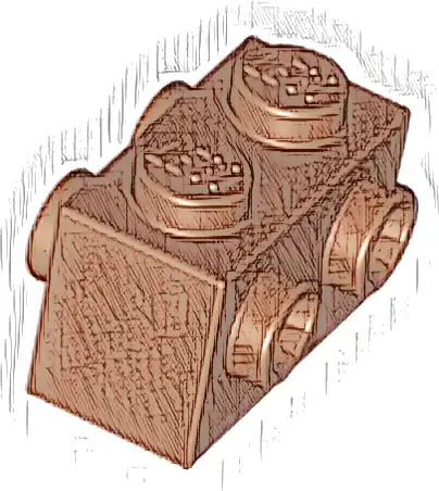 Brick, Modified 1 x 2 with Studs on 2 Sides