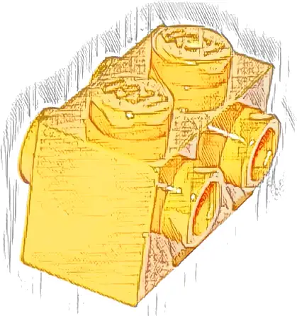 Brick, Modified 1 x 2 with Studs on 2 Sides