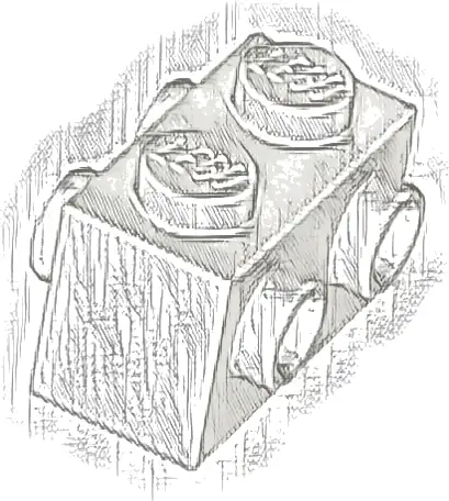 Brick, Modified 1 x 2 with Studs on 2 Sides