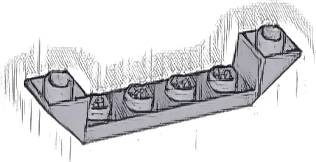 Slope, Inverted 45 6 x 1 Double with 1 x 4 Cutout