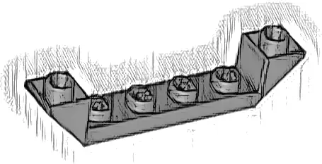 Slope, Inverted 45 6 x 1 Double with 1 x 4 Cutout