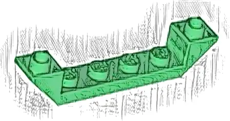 Slope, Inverted 45 6 x 1 Double with 1 x 4 Cutout