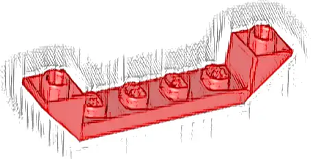 Slope, Inverted 45 6 x 1 Double with 1 x 4 Cutout