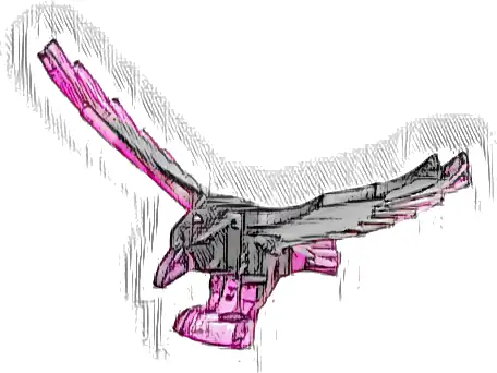 Bird, Raven with Spread Wings with Marbled Black Pattern