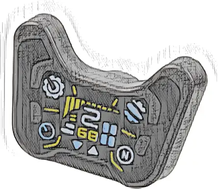 Minifigure, Utensil Video Game Controller with Steering Wheel Display Pattern