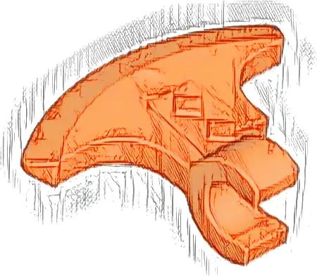 Minifigure, Weapon Axe Head with Clip