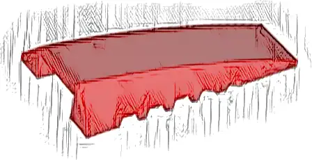 Wedge 8 x 4 Triple Curved No Studs