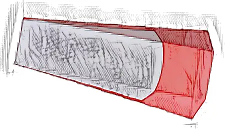 Wedge 8 x 4 Triple Curved No Studs with White Panel Pattern