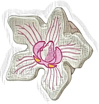 Minifigure, Headgear Hood with 5 Large Petals with Bright Pink and Dark Pink Orchid Flower Pattern