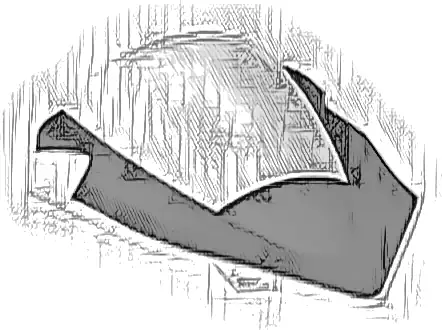 Windscreen 7 x 6 1/2 x 1 2/3 Motorcycle with 3L Liftarm Thick with Black Panel Pattern