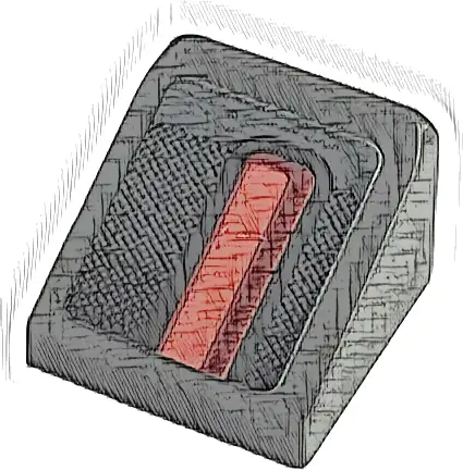 Slope 30 1 x 1 x 2/3 with Red Taillight with Black Outline Pattern Model Left Side (Sticker) - Set 42126