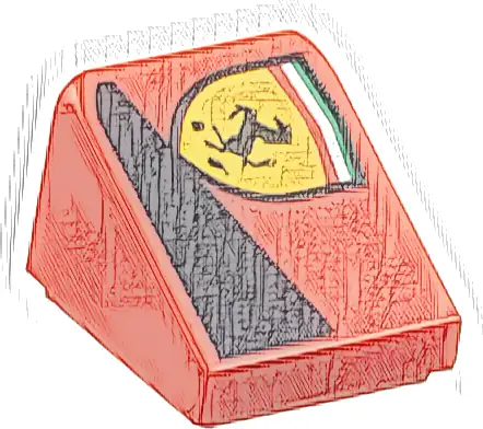 Slope 30 1 x 1 x 2/3 with Ferrari Logo and Black Triangle Pattern Model Right Side