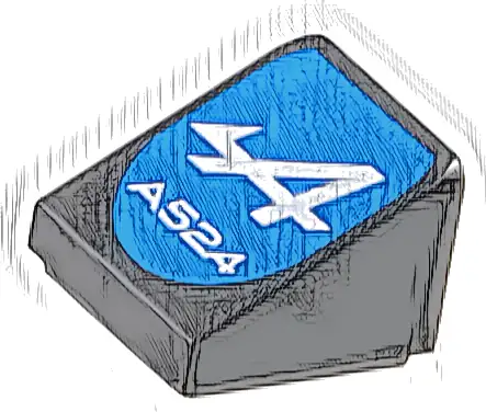 Slope 30 1 x 1 x 2/3 with White 'A524' and Alpine Formula 1 Logo Stylized Capital Letter A on Blue Background Pattern