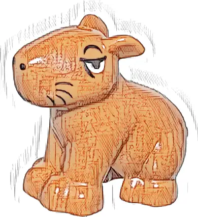 Capybara with Black Eyes, Nose, and Whiskers Pattern (Encanto Chispi)