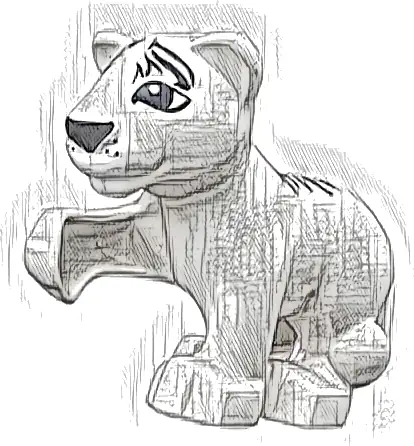 Duplo Tiger Baby Cub, Raised Paw