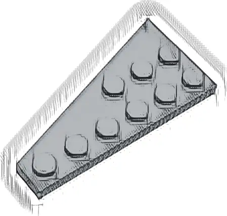 Wedge, Plate 6 x 3 Right