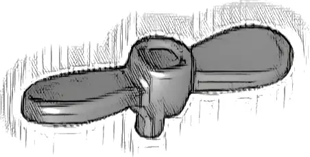 Minifigure, Propeller 2 Blade Twisted Tiny with Small Pin