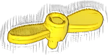 Minifigure, Propeller 2 Blade Twisted Tiny with Small Pin