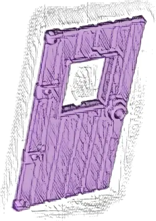 Door 1 x 4 x 6 with Window and Stud Handle