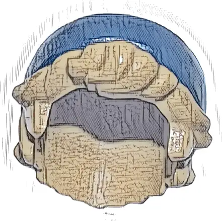 Mini Doll, Hair Combo, Hair with Hat, Short Tousled with Molded Dark Blue Beanie / Knit Cap Pattern