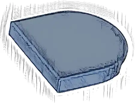 Tile, Round 2 x 2 Half Circle Extended