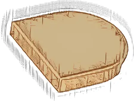 Tile, Round 2 x 2 Half Circle Extended