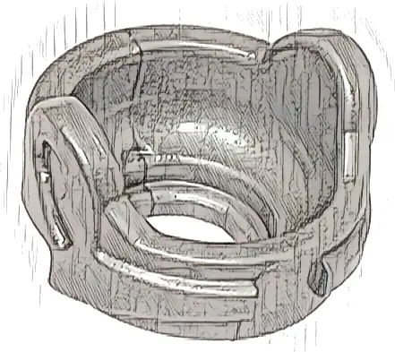 Minifigure Neck Collar with SW Darth Malak Armor and Cybernetic Lower Jaw Prosthesis