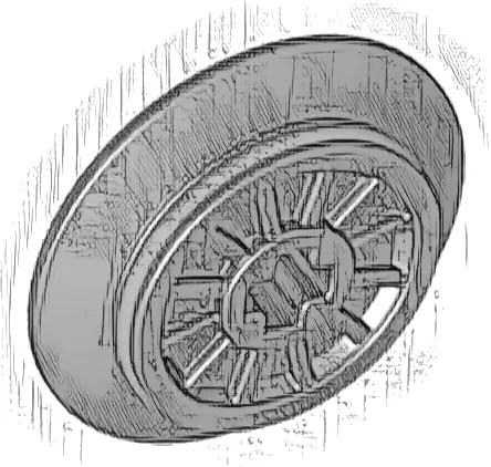 Train Wheel RC, Spoked with Technic Axle Hole and Rubber Friction Band