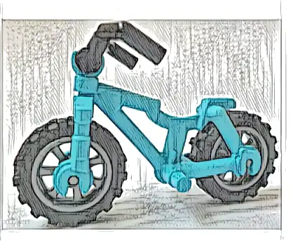 Bicycle Heavy Mountain Bike with Clip for Handlebars with Flat Silver Wheels, Black Tires and Black Angular Handlebars (5554 / 50862 / 50861 / 98397)