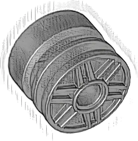 Wheel 18mm D. x 14mm with Pin Hole, Fake Bolts and Shallow Spokes